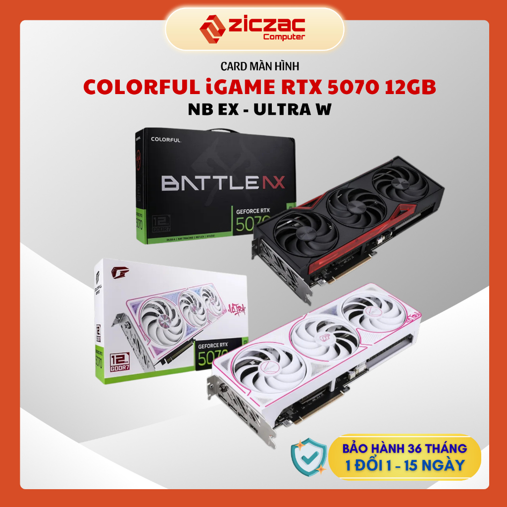 VGA Colorful iGame RTX 5070 NB EX | Ultra White OC | Vulcan 12GB GDDR7 - BH 36th c/hãng
