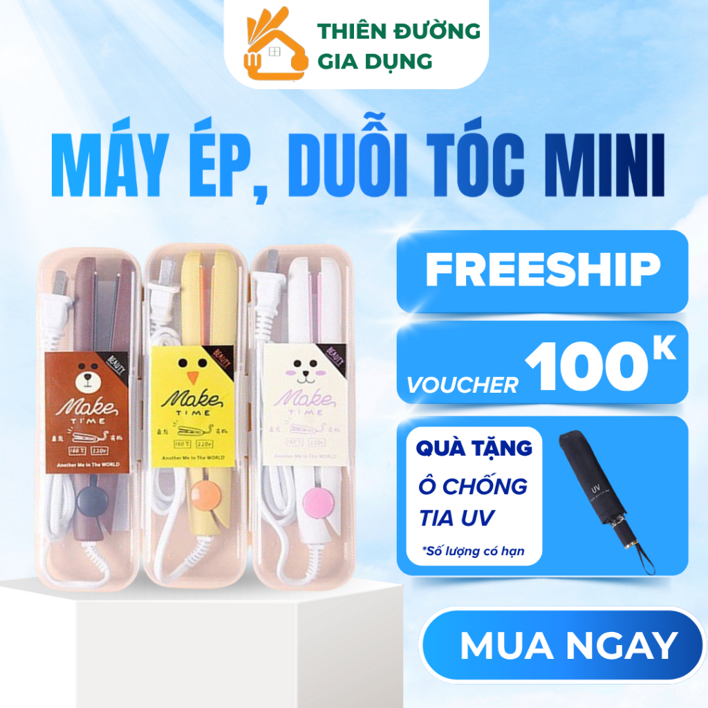Máy Ép Duỗi Tóc Mini Dễ Thương, Máy Kẹp Tóc Cầm Tay Tiện Lợi Cho Nữ, Dễ Mang Theo Du Lịch