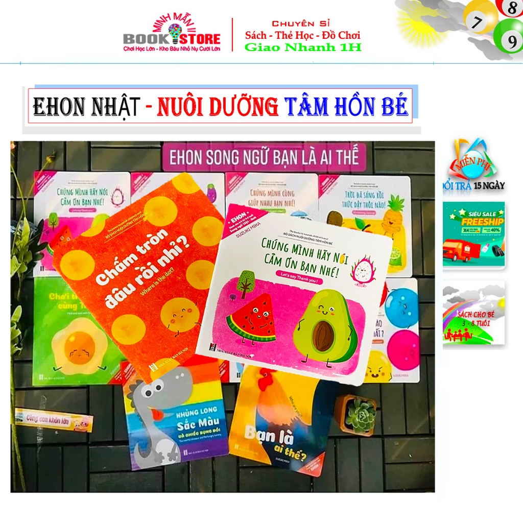 EHON NHẬT BẢN Cho Bé 0–6Tuổi - Nuôi Dưỡng Tâm Hồn, Cảm Xúc Thói Quen Tốt  - Bộ 10 Cuốn Ehon Song Ngữ