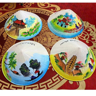  Nón Lá Vẽ Hoa vẽ phong cảnh các loại siêu rẻ size 40cm   nón cho người lớn  nón lá nghệ thuật 