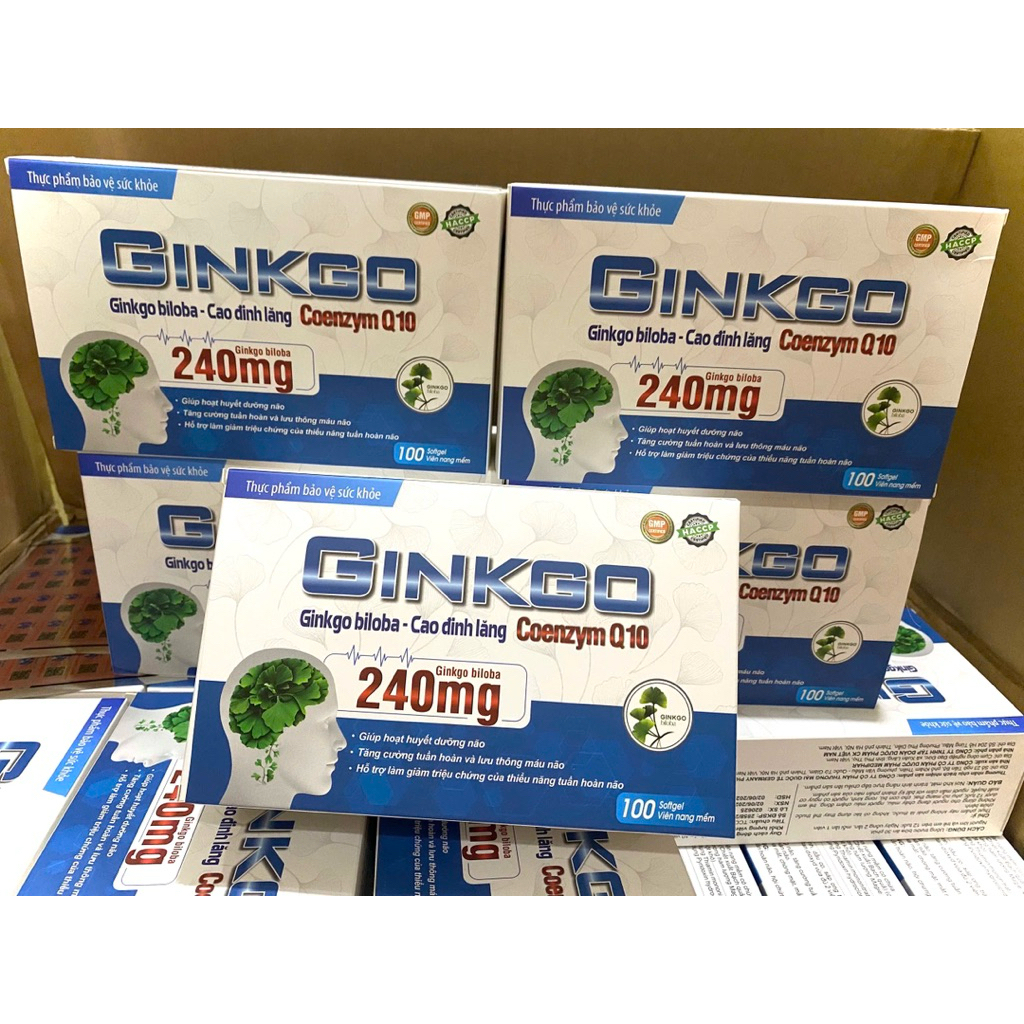 Viên Uống Bổ Não GINKGO BILOBA 240mg - Giúp Tăng Cường Tuần Hoàn Máu Não, Hộp 100viên