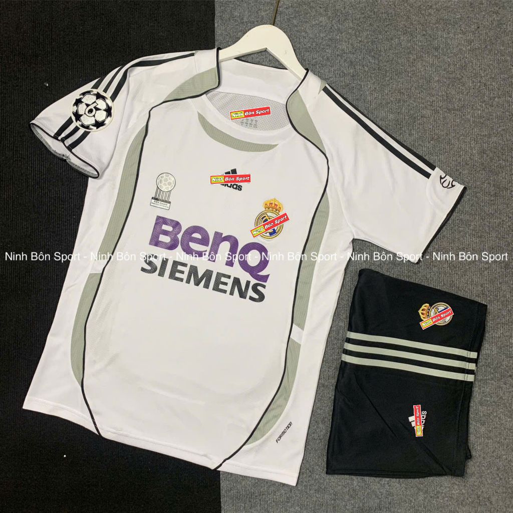 Bộ Quần Áo Bóng Đá CLB Real Madrid Sân Nhà 2006 - Vải Polyester Gai Thái Cao Cấp