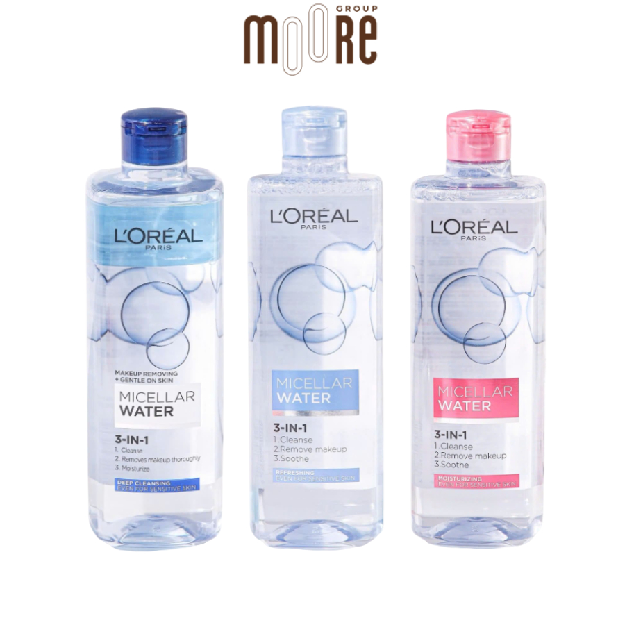 Nước tẩy trang làm sạch da 3in1 L’Oreal Micellar Water (400ml)
