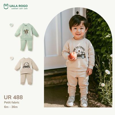 Đồ bộ cho bé Ualarogo dài tay 6 tháng - 3 tuổi vải Petit mềm mịn co giãn 488