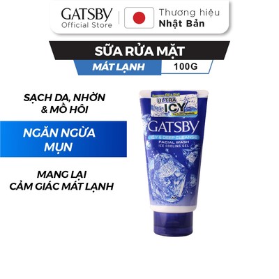 Sữa rửa mặt mát lạnh dạng gel GATSBY Ice Cooling Gel 130g