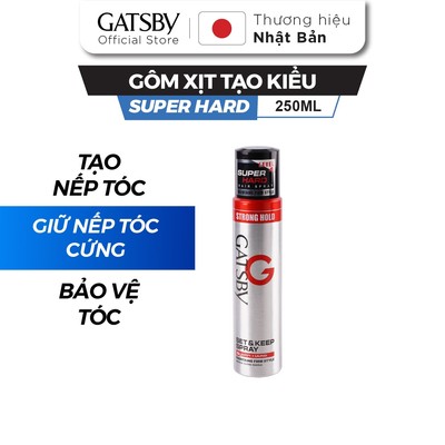 Gôm xịt tóc GATSBY Set & Keep Spray Super Hard 250ml