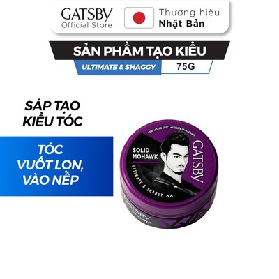 Sáp vuốt tóc GATSBY Styling Wax Ultimate & Shaggy, tạo kiểu tóc vuốt lọn & giữ nếp 8h, 75g