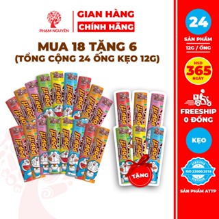   MUA 18 TẶNG 6  Tổng cộng 24 ỔNG Kẹo socola sữa Popit Phạm Nguyên Doraemon Ống 12g | Socola | Đồ ăn vặt 