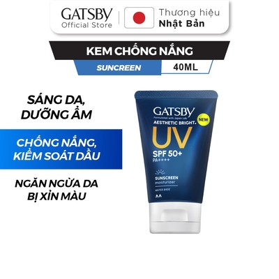 Kem chống nắng dưỡng ẩm nam GATSBY Aesthetic Bright Sunscreen Moisturizer 40ml