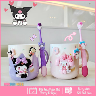  Cốc Uống Nước Cho Bé Cốc Đánh Răng Cho Bé Nhân Vật Kuromi Melody Hello Kitty 