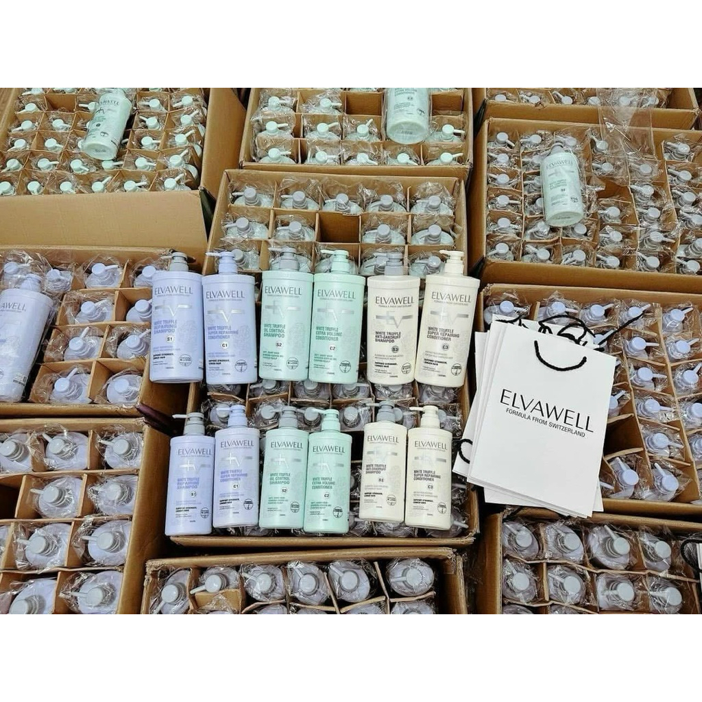 Dầu gội xả phục hồi tóc hư tổn Elvawell