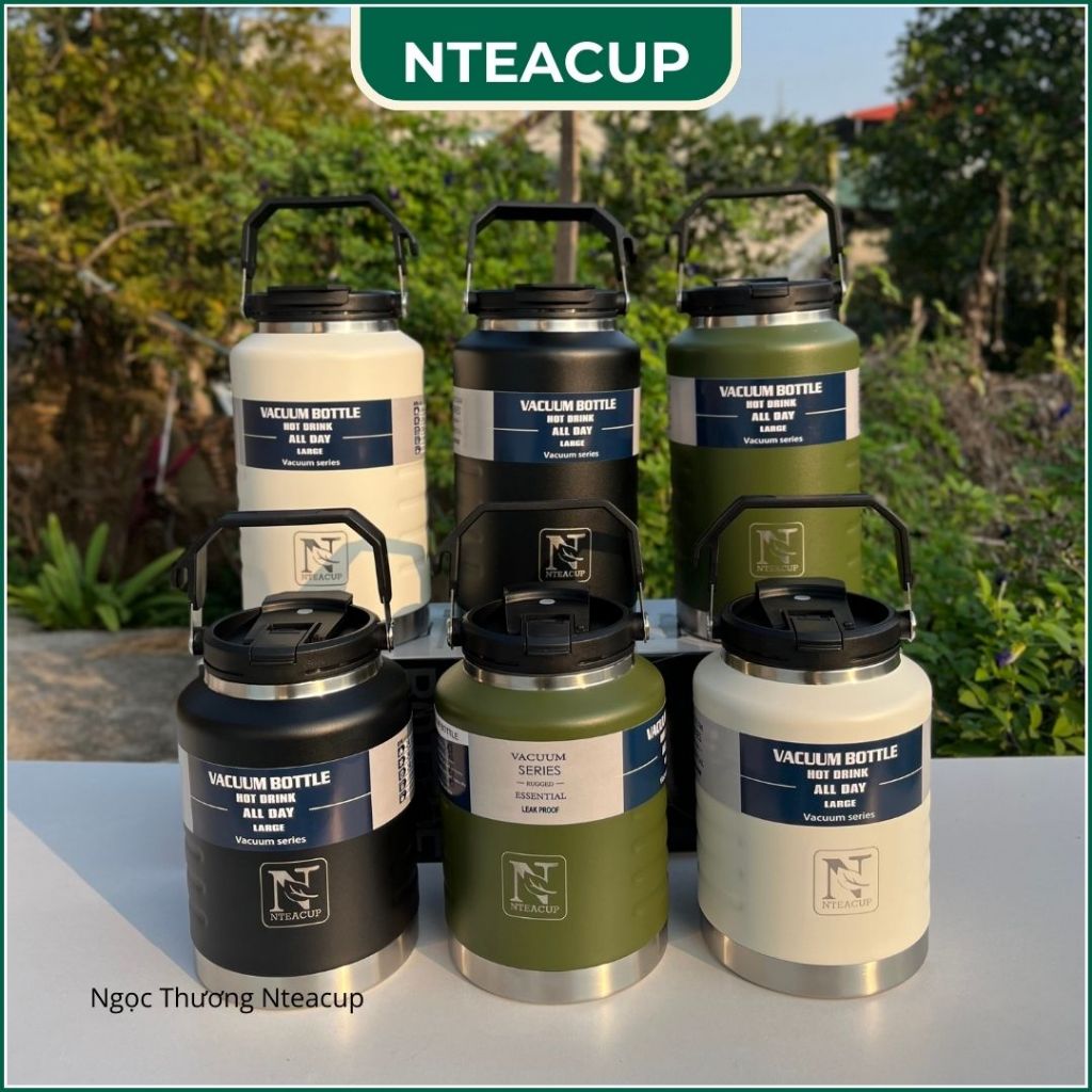 Bình giữ nhiệt dáng lùn ống hút NT05 size to 1500/2000ml lõi Inox 304 giữ nhiệt 12-15 tiếng