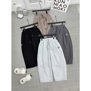 Quần Nỉ Thể Thao Dáng Baggy May Nhún 2 Bên Mùa Thu Đông 2025 Chất Nỉ 2 Da QCCC Dày Đẹp Ấm Kiểu Dáng Basic Cho Bé Size 17