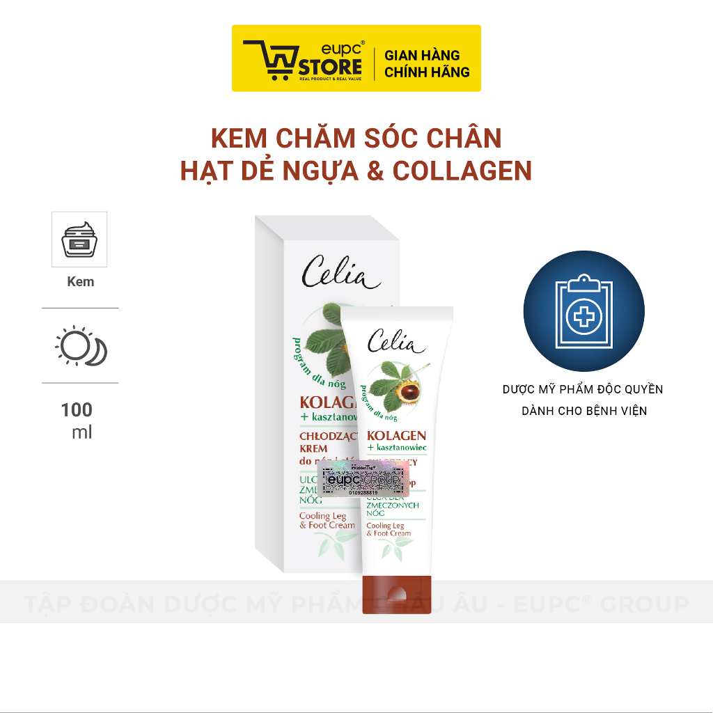 Kem Chăm Sóc Chân Hạt Dẻ Ngựa & Collagen Celia 100ml An Toàn Cho Phụ Nữ Mang Thai EUPC STORE