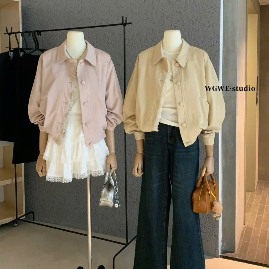 HYERI- Áo Khoác Bomber Viền Ren Tag WG.WE + Hàng QC 100%