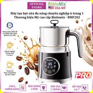 Máy đánh sữa tạo bọt đa năng chuyên nghiệp 6 trong 1 thương hiệu Biolomix BMF202 - Công suất 600W - Bảo Hành 12 Tháng