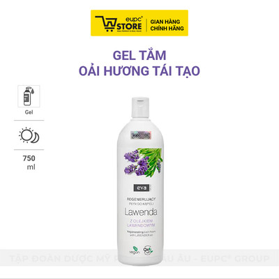 Gel Tắm Thuần Chay Oải hương Tái tạo Mang Đến Cảm Giác Thư Giãn, Hỗ Trợ Làm Mềm Và Dịu Da Eva Natura 750ml