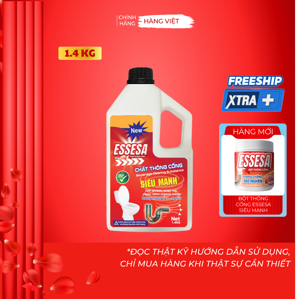 Thông cống ESSESA siêu mạnh làm sạch bồn cầu ống thoát nước khử mùi hôi diệt vi khuẩn gây hại