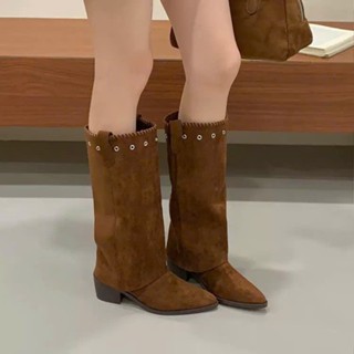 Vela (MỞ BÁN SỚM- BST thu đông 2025)Bốt nữ mũi nhọn ống cao tháo rời mang 2 kiểu phong cách douyin da lộn QCCC