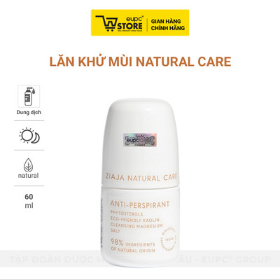 Lăn Khử Mùi Kiểm Soát Mồ Hôi Ziaja Natural Care 60ml Không Cồn, Không Để Lại Vệt Trên Áo EUPC STORE