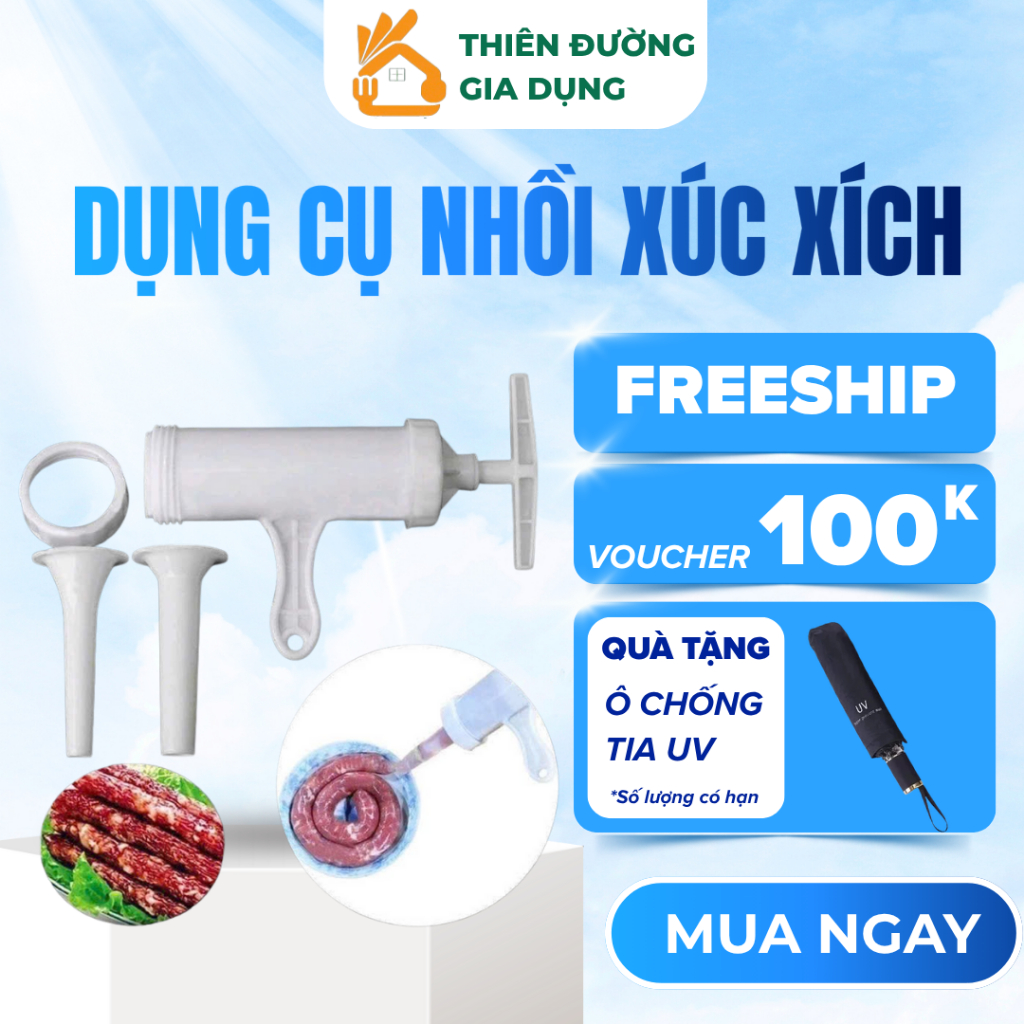 Dụng Cụ Nhồi Xúc Xích Bằng Tay Tiện Lợi, Máy Làm Lạp Xưởng Gia Đình Dễ Sử Dụng Chất Liệu Cao Cấp