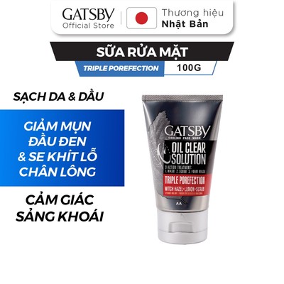 Sữa rửa mặt nam 3 tác động trị mụn GATSBY Cooling Triple Porefection 100g