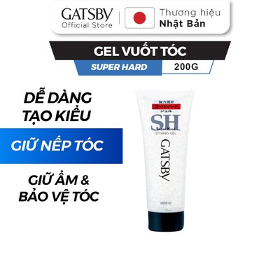 Sáp vuốt tóc GATSBY Styling Gel Super Hard, gel vuốt tóc siêu cứng 200g