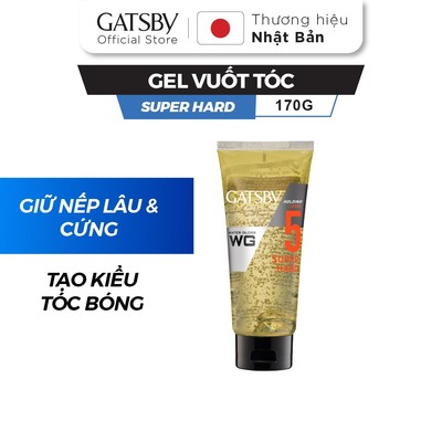 Sáp vuốt tóc GATSBY Water Gloss Super Hard, gel vuốt tóc siêu cứng 170g