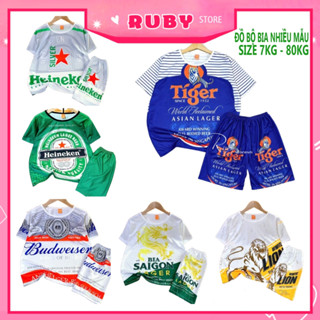  Đồ bộ BIA nhiều mẫu cho em bé và người lớn size đến 80kg chất thun mềm mát Bộ thun thể thao nam nữ DBD 