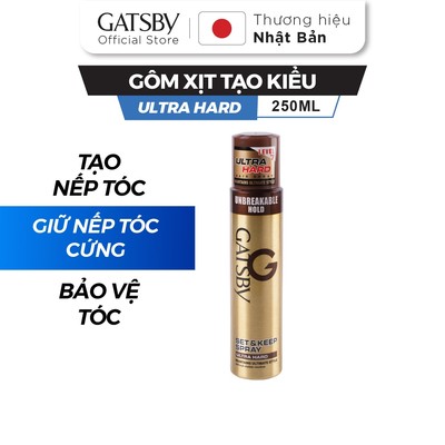 Gôm xịt tóc GATSBY Set & Keep Spray Ultra Hard 250ml