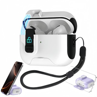  Vỏ case airpod pro 3 2 chống sốc  ốp airpods4 bảo vệ có nút khóa chống mở nắp 