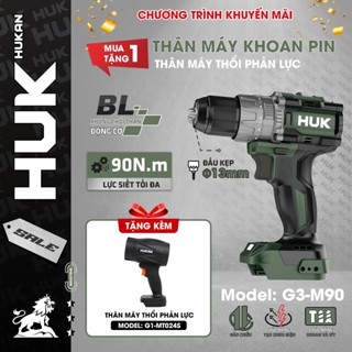[TẶNG MT024S] Thân máy khoan không dây HUKAN G3-M90, Lực siết 90Nm, 3 Chức năng Đầu kẹp 13mm, Tốc độ 2000v/p