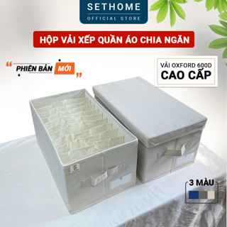  Hộp vải chia ngăn cao cấp SETHOME đựng áo quần xếp gọn tủ áo tiết kiệm diện tích vải oxford 600d 