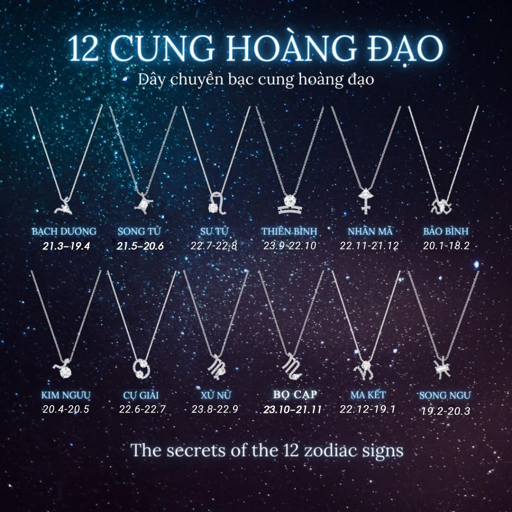 Dây chuyền LAMY 12 cung hoàng đạo Zodiac Pendant 6062