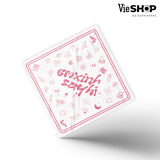   Top bán chạy  Khăn lụa bandana Em Xinh "Say Hi" Bandana   Aurora 1  Màu trắng  VieSHOP - Tặng 1 card bo góc 