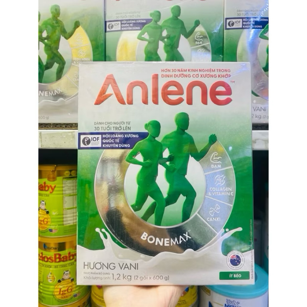 Anlene gold 3x hộp giấy 1,2kg mẫu mới