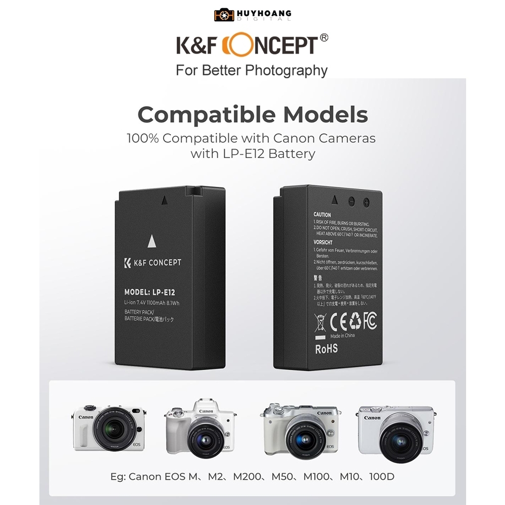 Pin Máy Ảnh Canon LP-E12 - KF Professional
