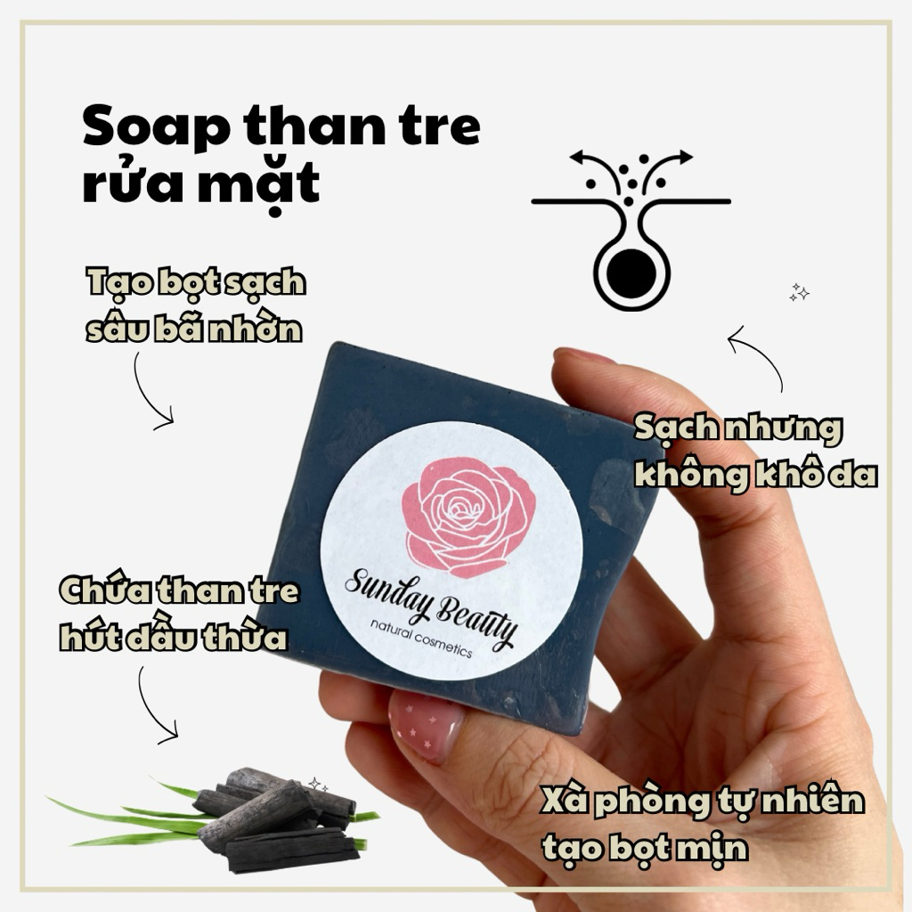 Xà phòng than tre rửa mặt handmade