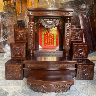   CẢI TIẾN MÂM CONG_SIÊU DÀY NẶNG  Bàn thờ thần tài ông địa thỏi vàng mâm chạm cong dày đẹp sơn 3 lớp bóng đẹp giá rẻ 