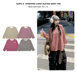   BST THU ĐÔNG  Áo Thun Sọc Tay Dài GUPO Striped Long Sleeve Boxy Tee Unisex Local Brand - ATSD2 