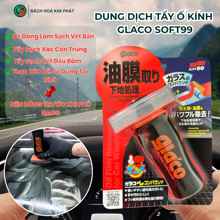 Soft99 Dung dịch tẩy ố kính xe ô tô Glass glaco Soft99 Tẩy Kính Chuyên Dụng