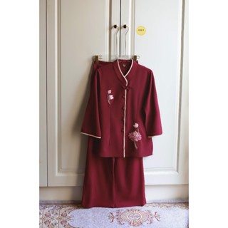  DL34 ĐỎ MẬT TỔNG  Họa Y Pháp Phục  Đồ Lam Đi Chùa Top Quần Áo Thời Trang Cho Phật Tử Nữ đủ size 