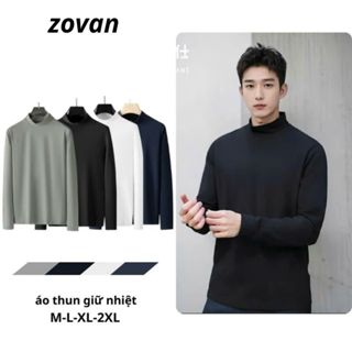 Áo thun giữ nhiệt nam nữ lót nỉ cổ cao 3cm co dãn 4 chiều