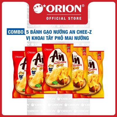 Combo 5 Túi Bánh Gạo Nướng An Chee-Z Vị Khoai Tây Phô Mai Nướng 104,2g/Túi