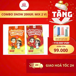   COMBO 200GR  100gr Snow Bông Lan Trứng Muối  8-10 bánh  + 100gr Snow Phô Mai Chà Bông 8-10 bánh A10 