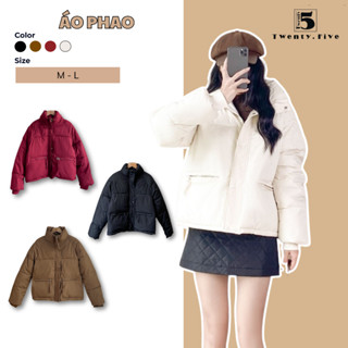  Áo khoác phao béo cổ cao,dáng rộng,có khóa kéo,kèm 2 túi trc.cài cúc Twenty.5 -  5395 