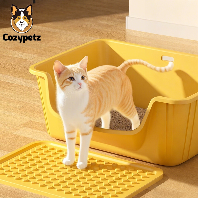 Chậu khay vệ sinh cho mèo nhựa cao cấp thành cao chống văng cát ( tặng kèm xẻng)