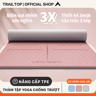  【COD Trailtop Thảm Yoga Màu Sắc Tùy Chọn Tập Gym Định Tuyến 2 Lớp 6 - 8mm Cao Cấp Gấp Gọn Du Lịch 
