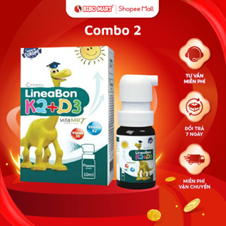  Combo 2 Vitamin K2 D3 LineaBon Spray Màu Xanh Dạng Xịt 10ml Cho Bé Phát Triển Chiều Cao Chắc Khỏe Xương - Bibomart 