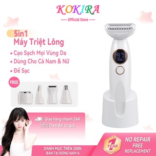  KOKIRA Máy cạo lông Máy tỉa lông mũi 5in1 IPX7 đế sạc Dao cạo lông mày Máy triệt lông Cạo lông nách Cạo lông vùng kín 